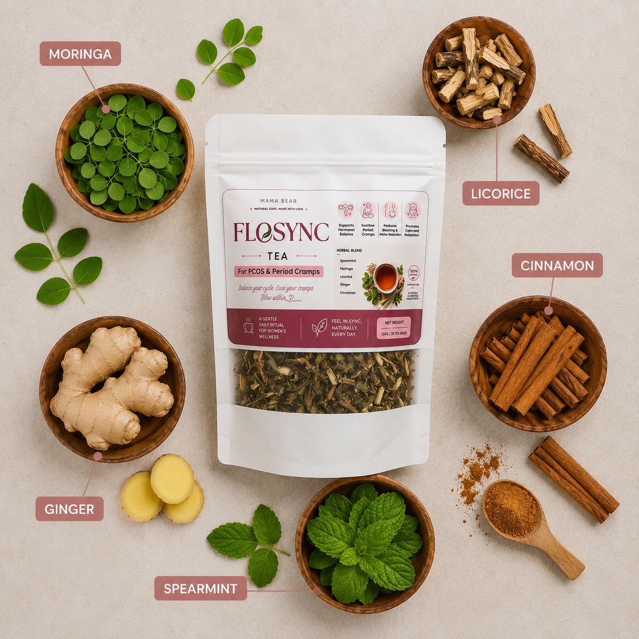 FLOSYNC- PCOS & Periods Relief Tea